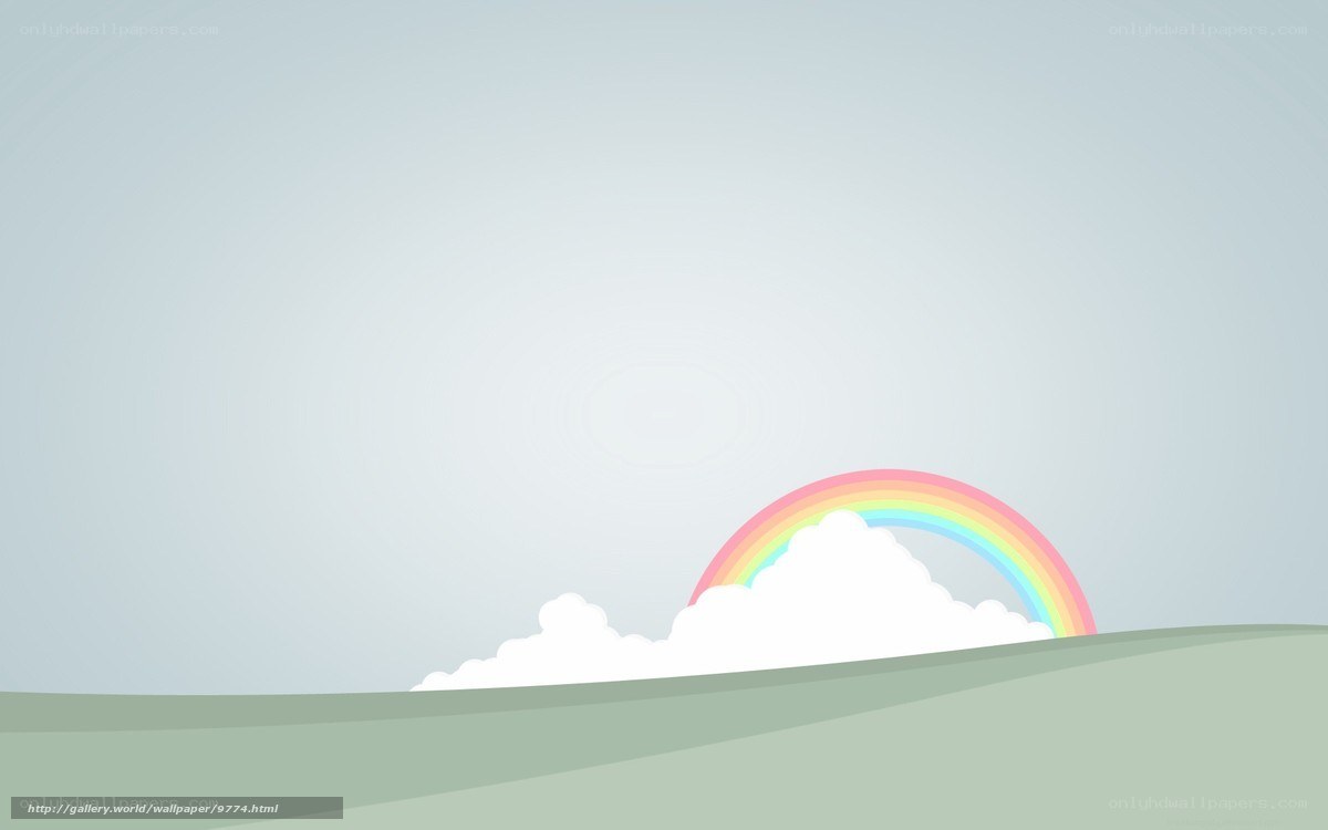 Rainbow over a hill