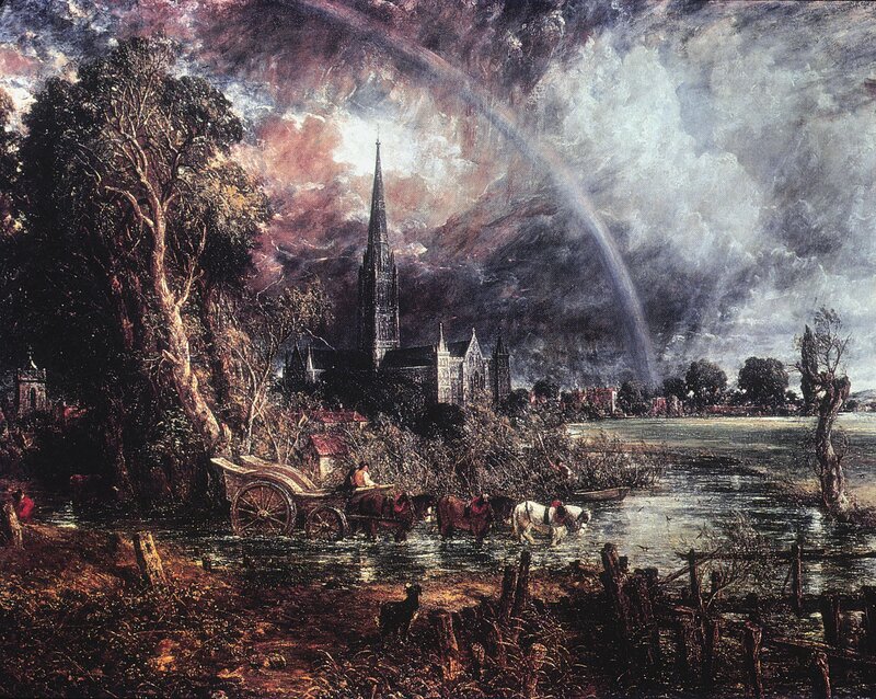 Rainbow over a River Town