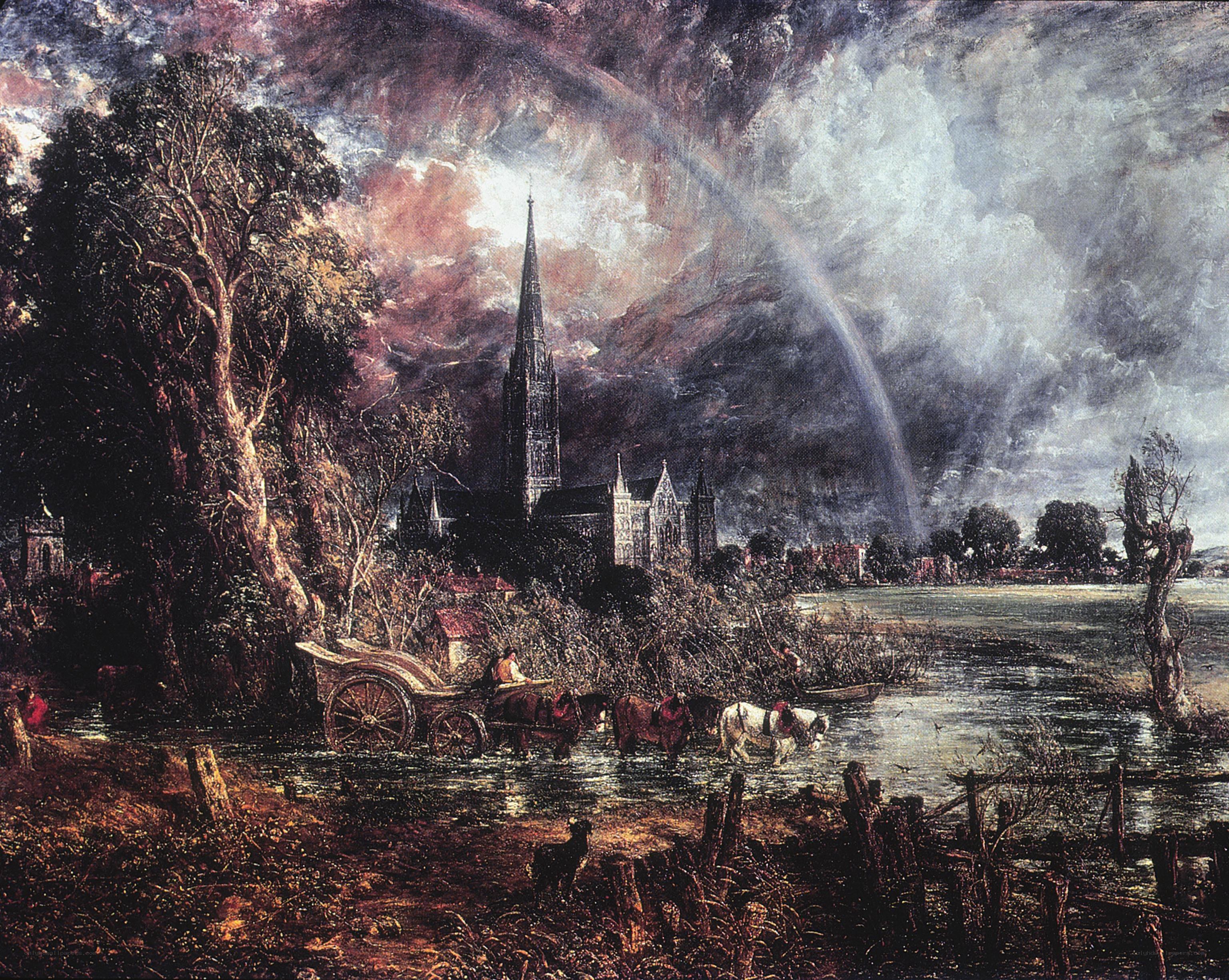 Rainbow over a River Town