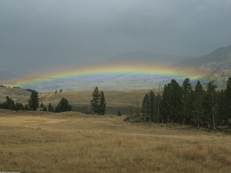 Rainbow over a valley