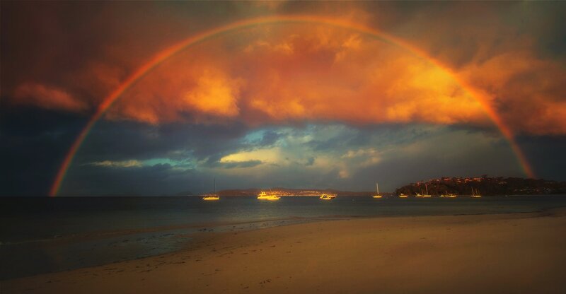 Rainbow over Beach — Orange