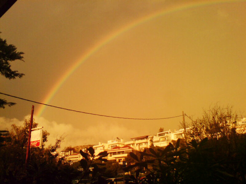 Rainbow over Buildings