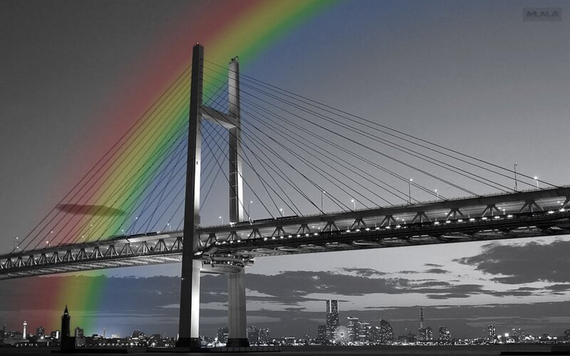 Rainbow over Cable-stayed Bridge