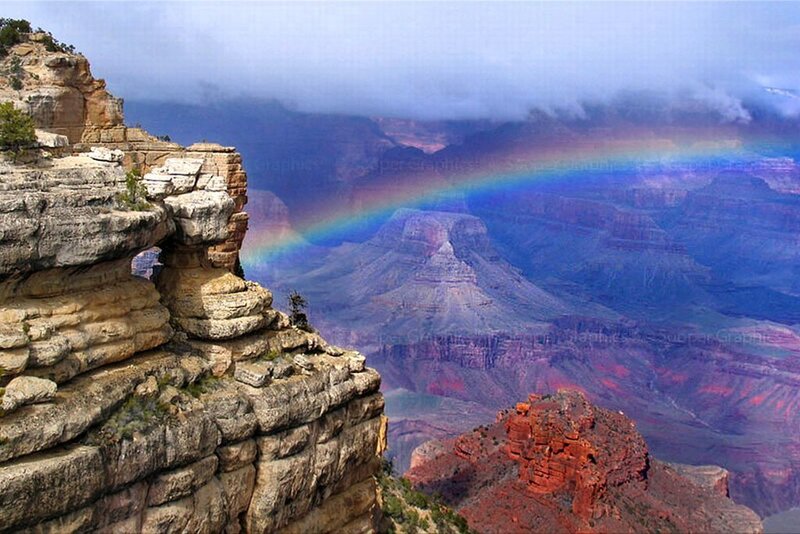 Rainbow over Canyon — Blue