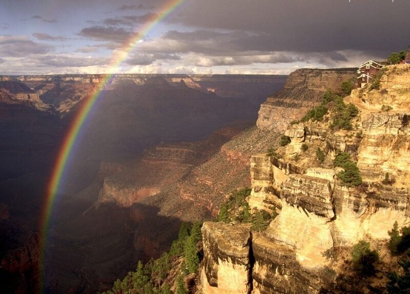 Rainbow over Canyon — Brown