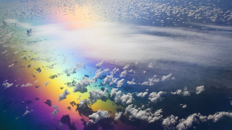 Rainbow over Clouds — Blue, Serene, Morning