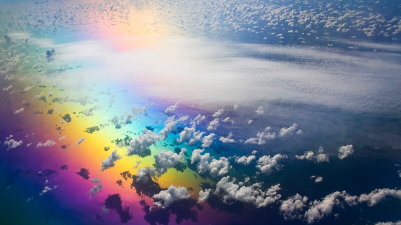 Rainbow over Clouds — Blue, Serene