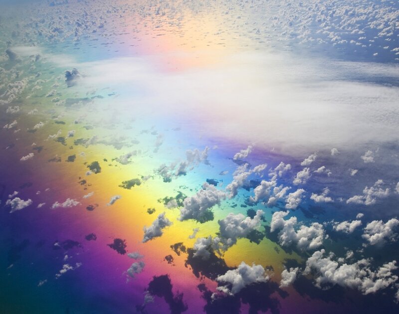 Rainbow over Clouds — Purple, Serene