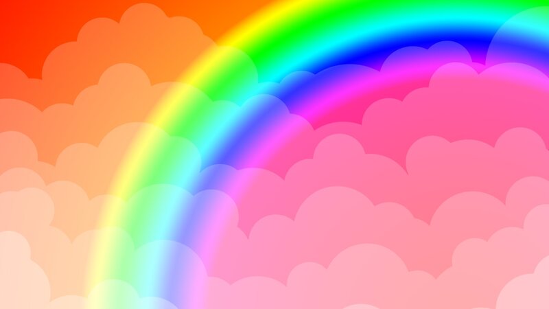 Rainbow over Clouds — Red