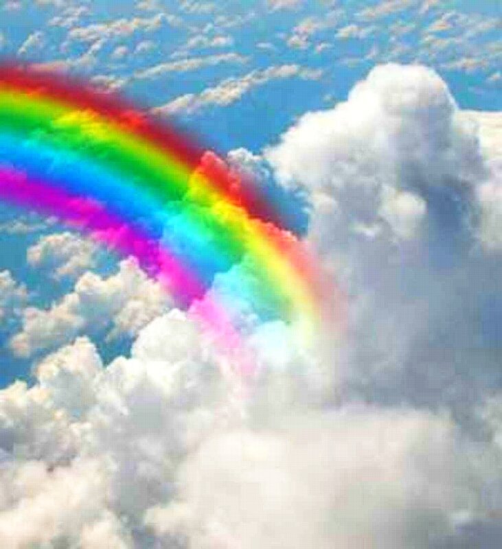 Rainbow over clouds