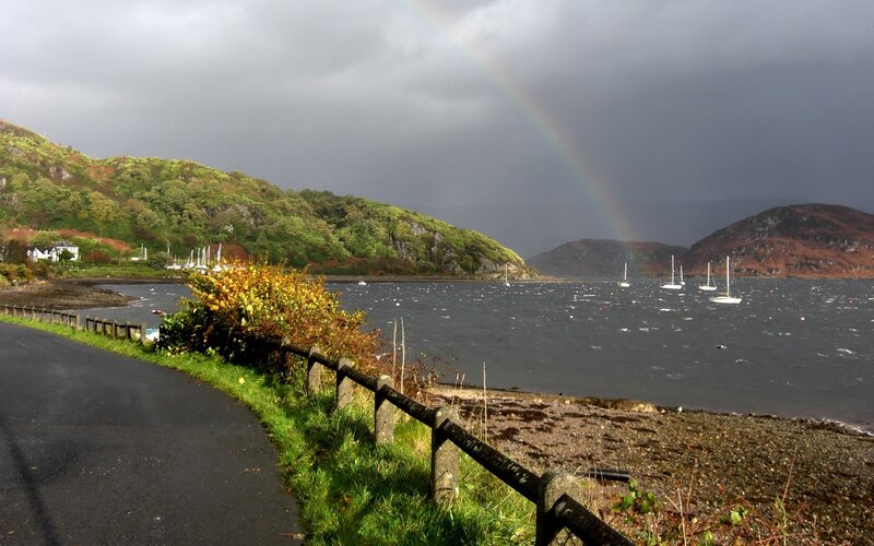 Rainbow over Coastal Bay — Green