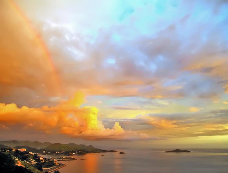 Rainbow over Coastal Bay