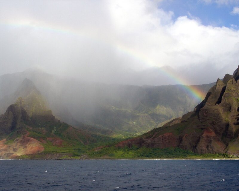 Rainbow over Coastal Mountains — Blue