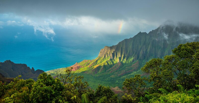 Rainbow over Coastal Mountains — Green