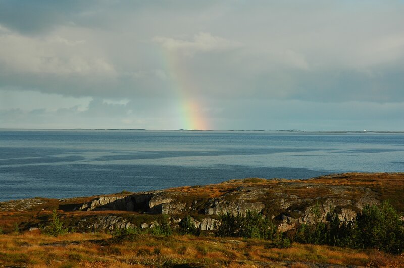 Rainbow over coastal waters