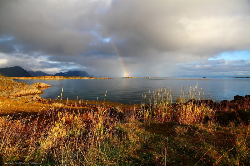 Rainbow over coastal waters