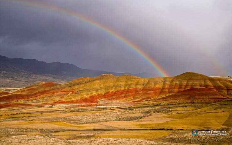 Rainbow over Colorful Hills — Yellow