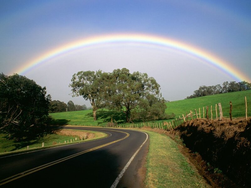 Rainbow over Country Road