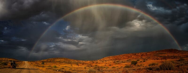 Rainbow over Desert — Brown