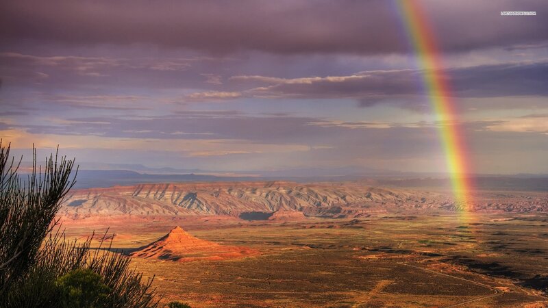 Rainbow over Desert Canyon — Purple