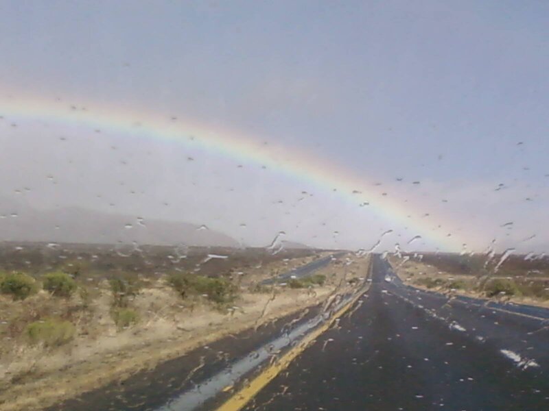 Rainbow over Desert Road