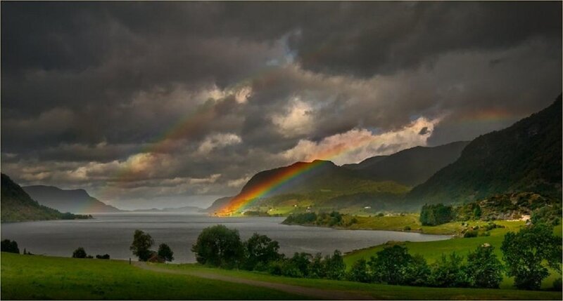 Rainbow over Fjord — Green