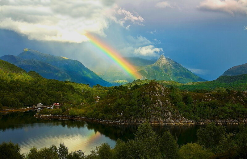 Rainbow over Fjord