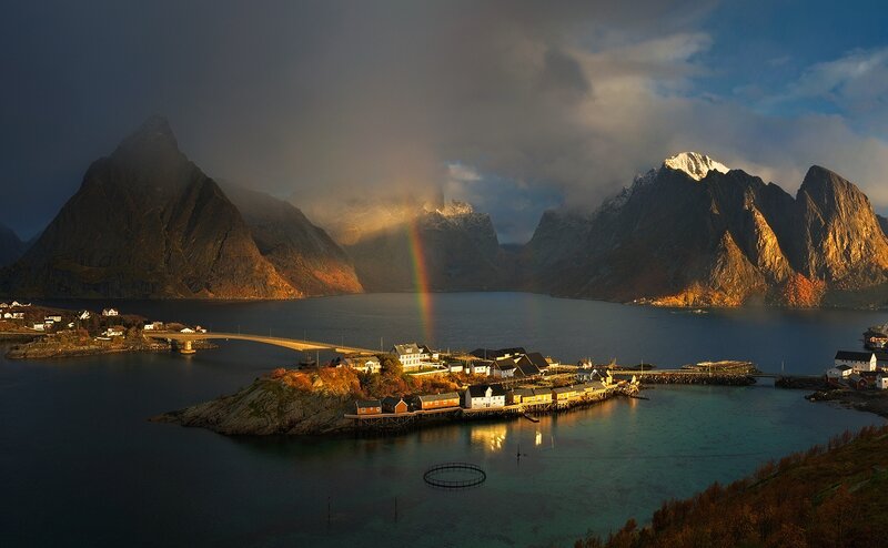 Rainbow over Fjord Village