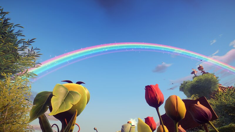 Rainbow over Flowers