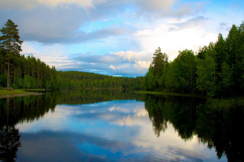 Rainbow over Forest Lake — Blue