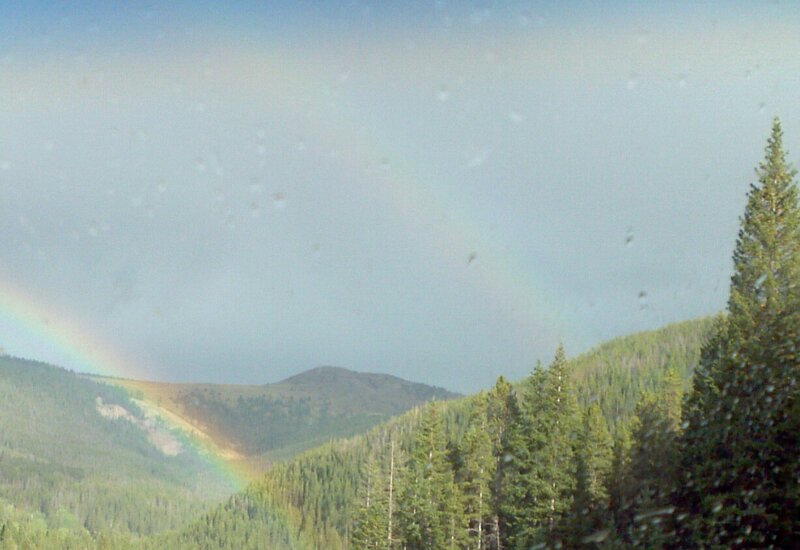 Rainbow over Forested Hills — Green
