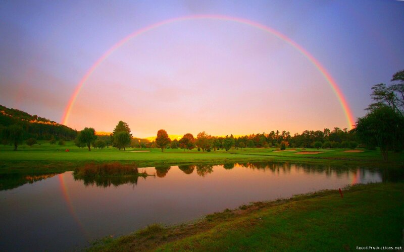 Rainbow over Golf Course — Green, Serene