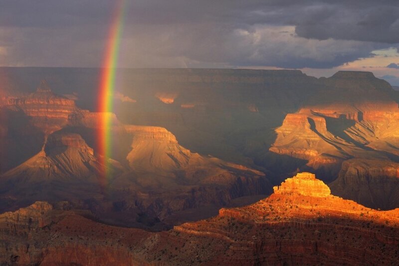 Rainbow over Grand Canyon