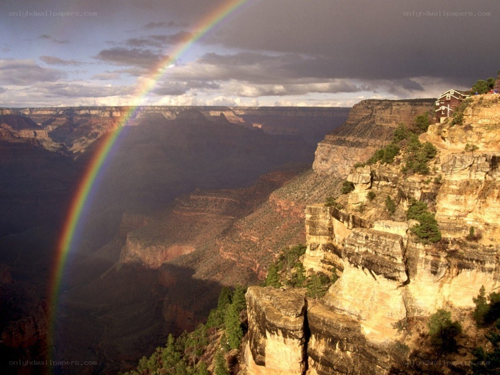 Rainbow over Grand Canyon