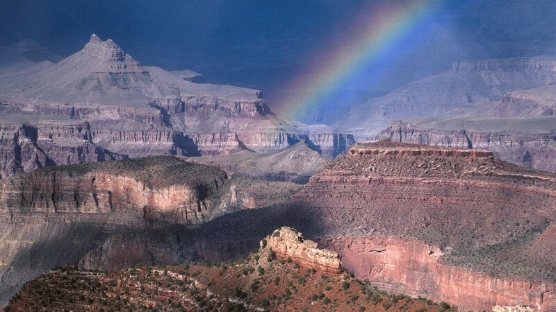 Rainbow over Grand Canyon