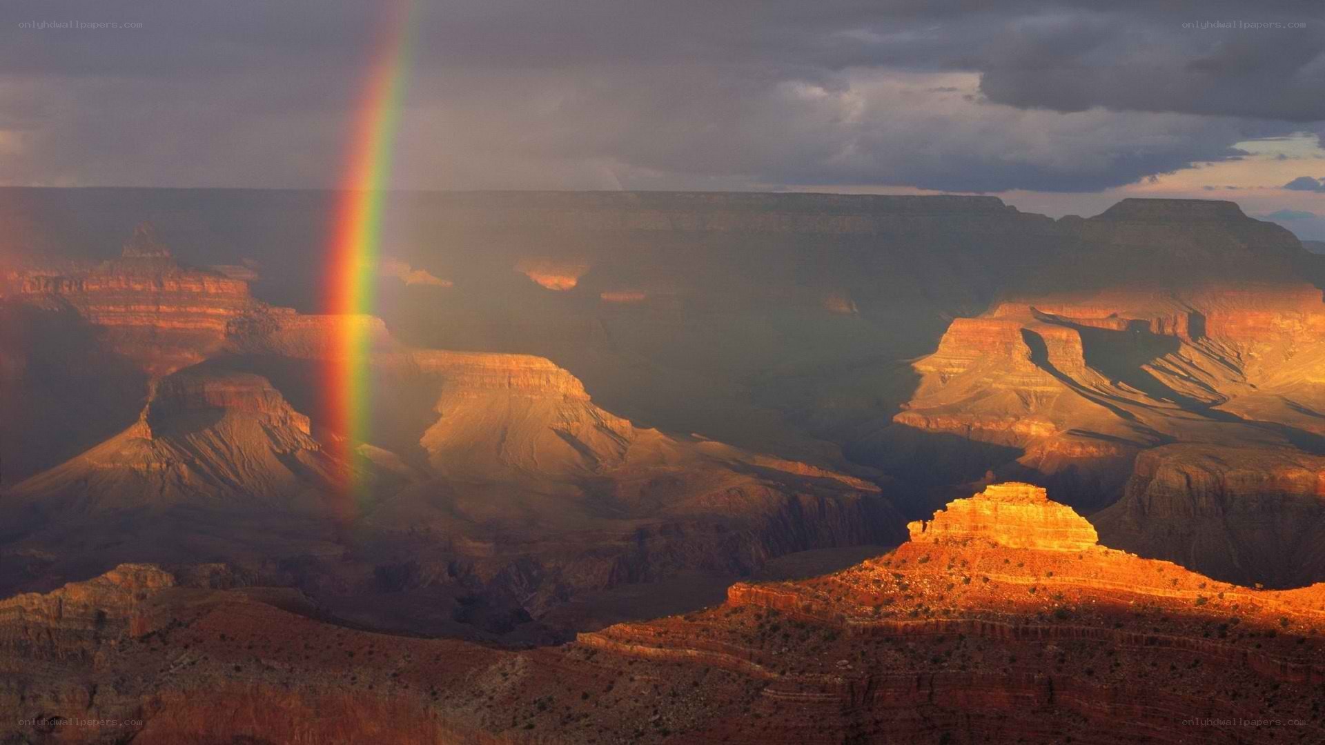 Rainbow over Grand Canyon