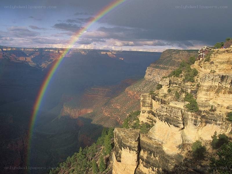 Rainbow over Grand Canyon