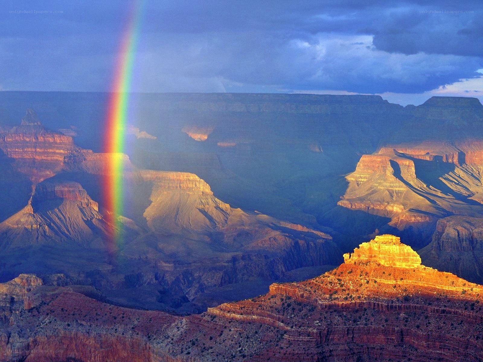 Rainbow over Grand Canyon