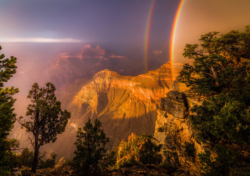 Rainbow over Grand Canyon — Orange