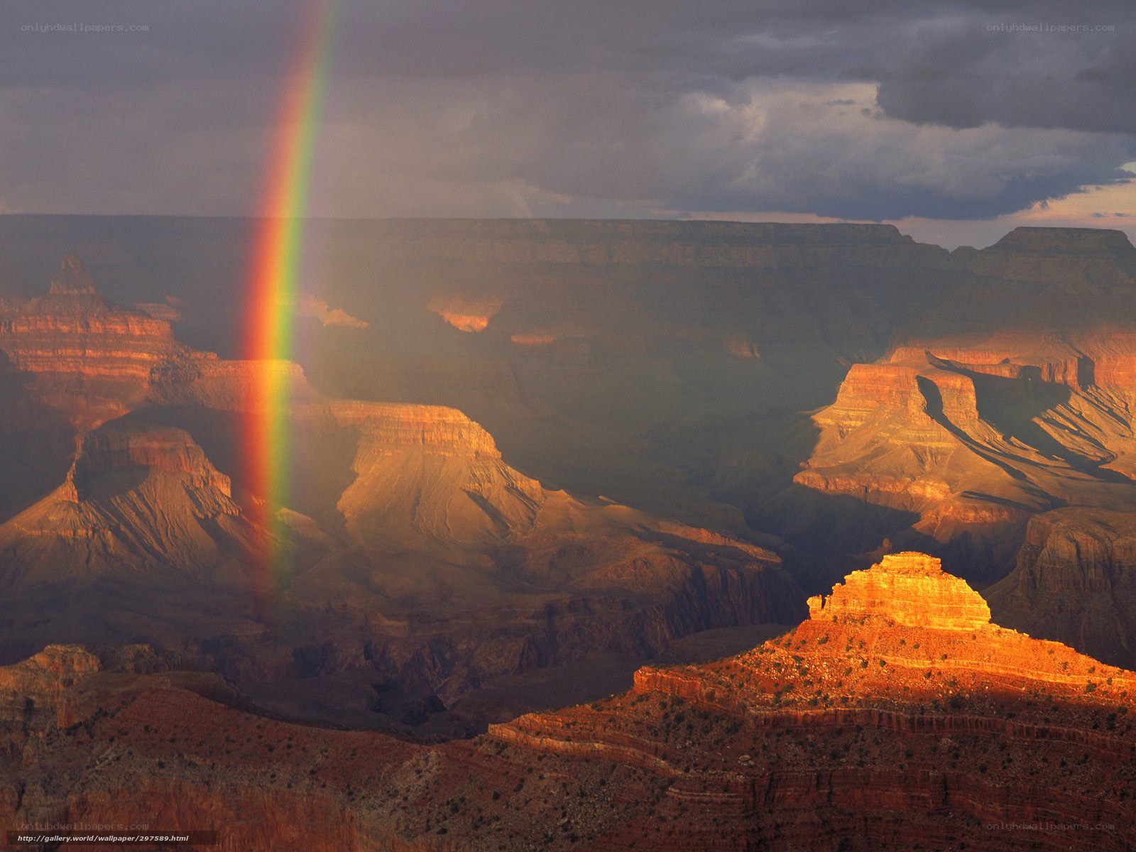 Rainbow over Grand Canyon