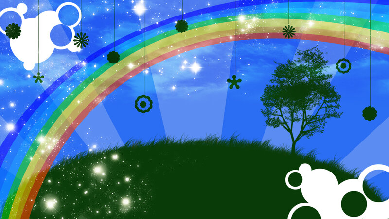 Rainbow over Green Hill — Blue