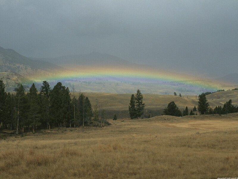 Rainbow over Hills — Gray