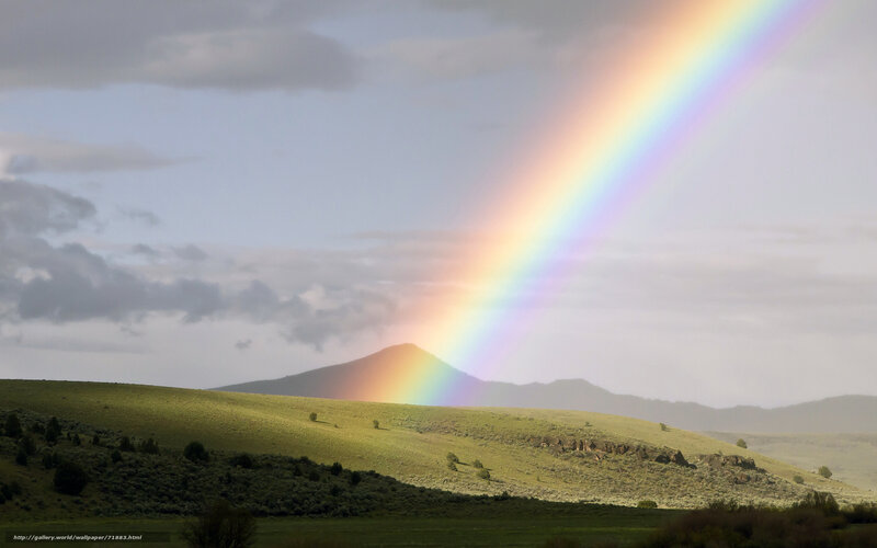 Rainbow over Hills — Green