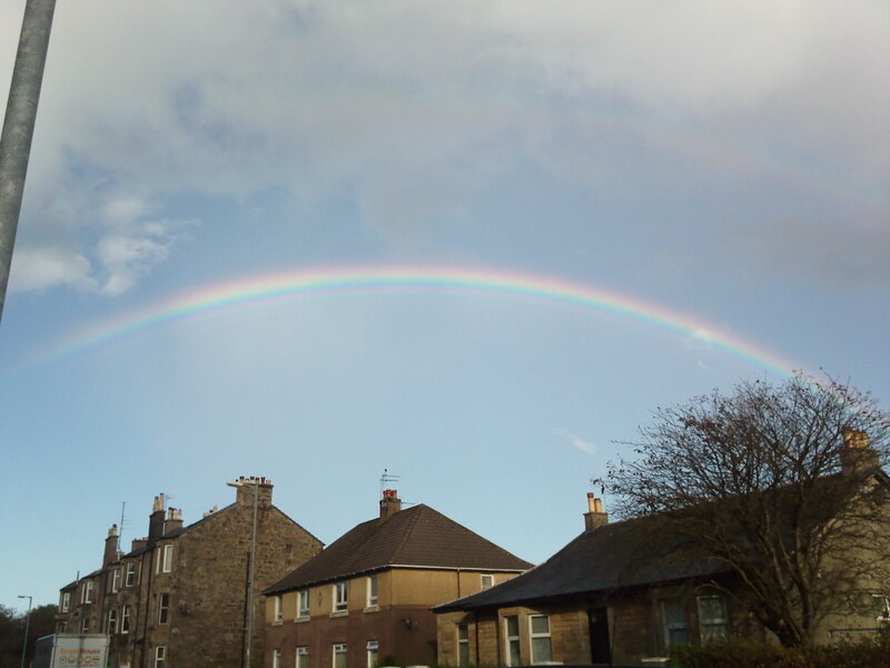 Rainbow over Houses — Blue