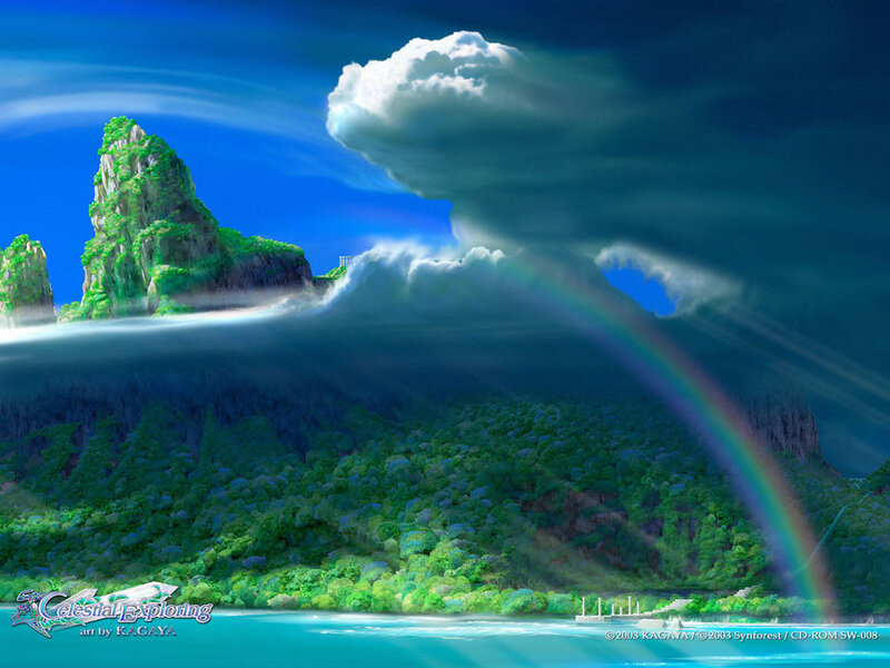 Rainbow over Island — Blue