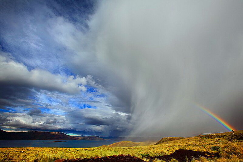 Rainbow over Lake — Blue