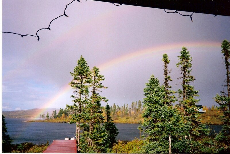 Rainbow over Lake — Green, Serene, Afternoon