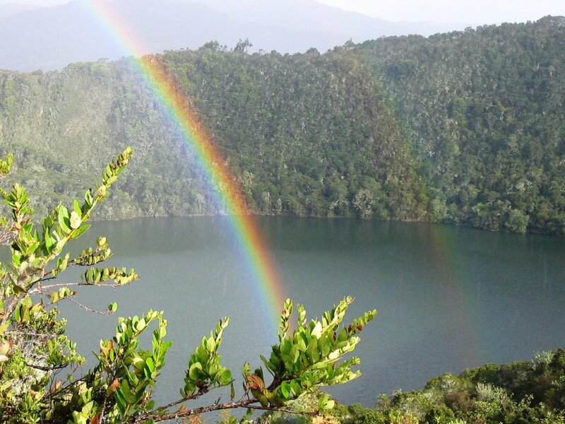 Rainbow over Lake — Green, Serene