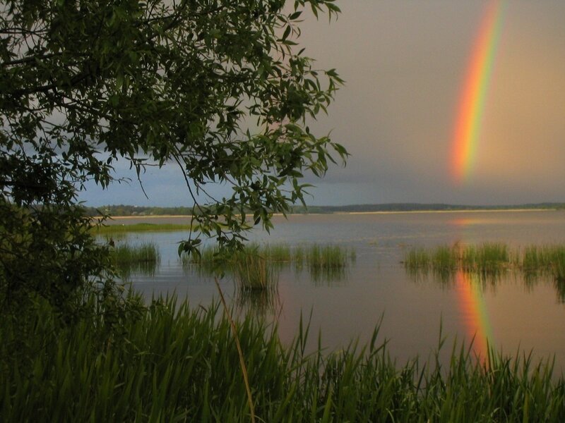 Rainbow over Lake — Green