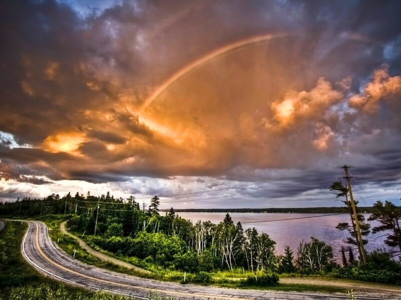Rainbow over Lake — Orange